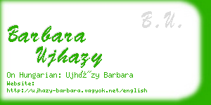 barbara ujhazy business card